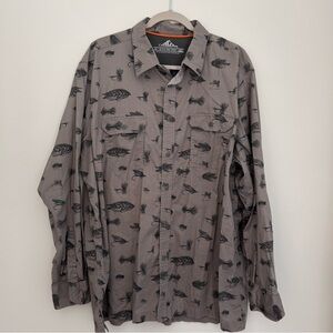 Croft & Barrow Fishing Lure Print Casual Button Down Shirt
